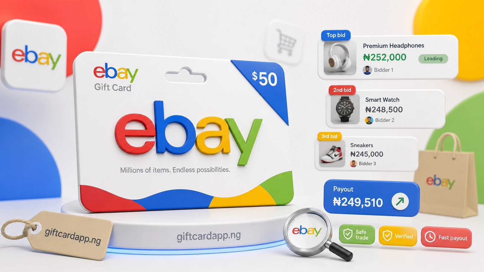 eBay Gift Card rate guide featured image for Nigeria gift card price, route comparison, and payout estimate