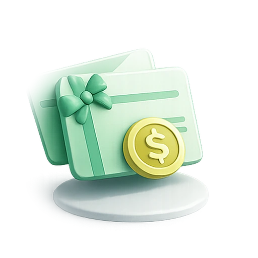 3D gift card selection icon for CardFlow trade steps
