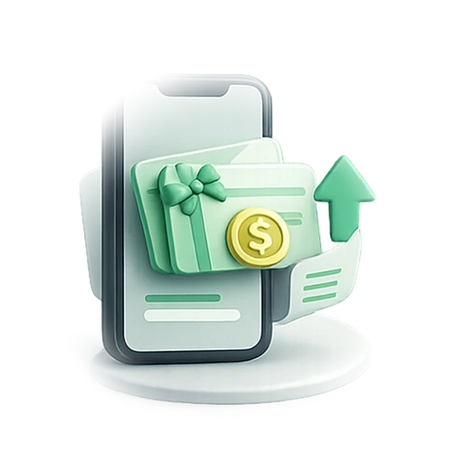 3D upload icon for submitting gift card details