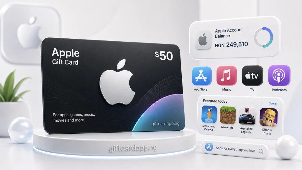 One hundred dollar Apple gift card converted into a Nigerian naira estimate