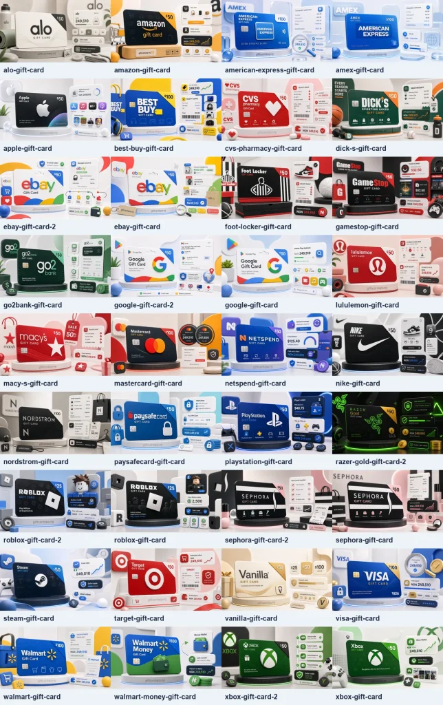 Popular gift cards arranged for a highest rate comparison in Nigeria