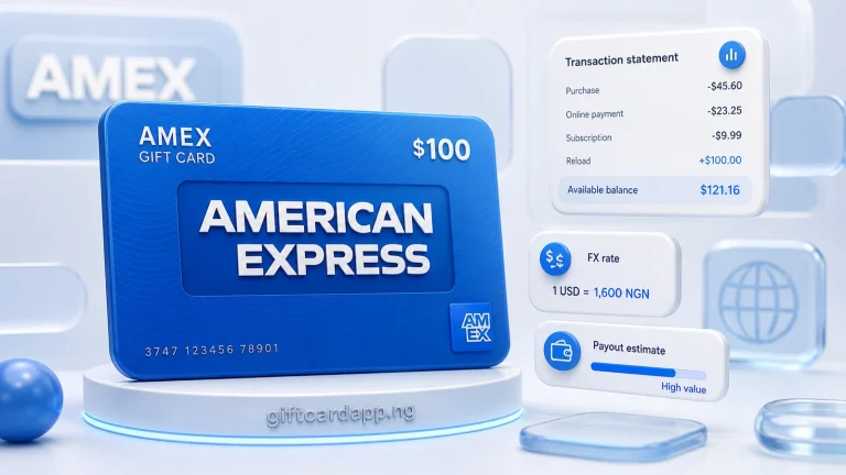 Prepaid gift card balance check and final payout illustration