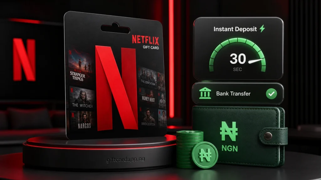 Netflix gift card with a route availability check before Nigerian naira payout
